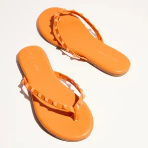 Rivngton Stud Flip Flop in Tangerine