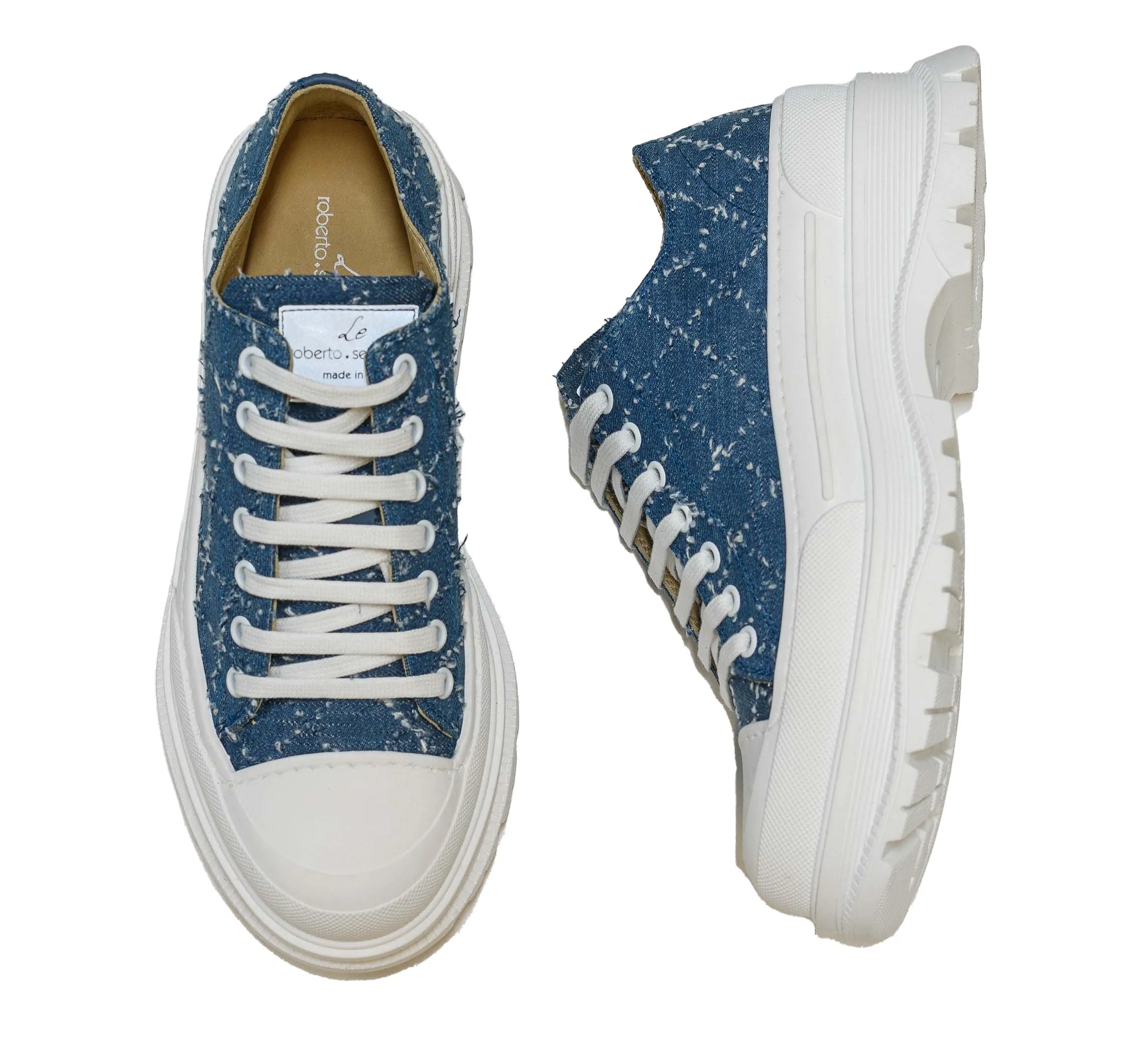 Roberto Serpentini Women's Blue Jeans Sneakers 8390  Special $190