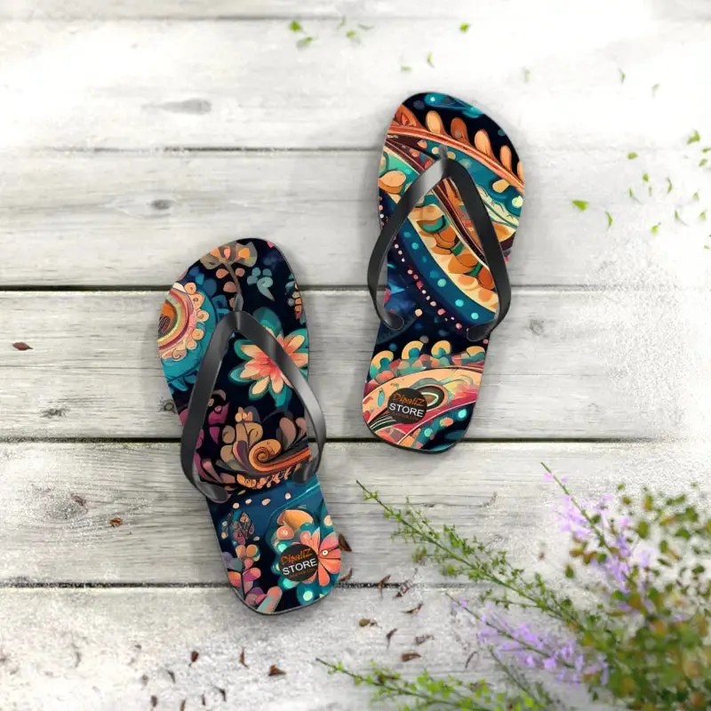 Rock Summer in Pink Paisley Unisex Flip Flops