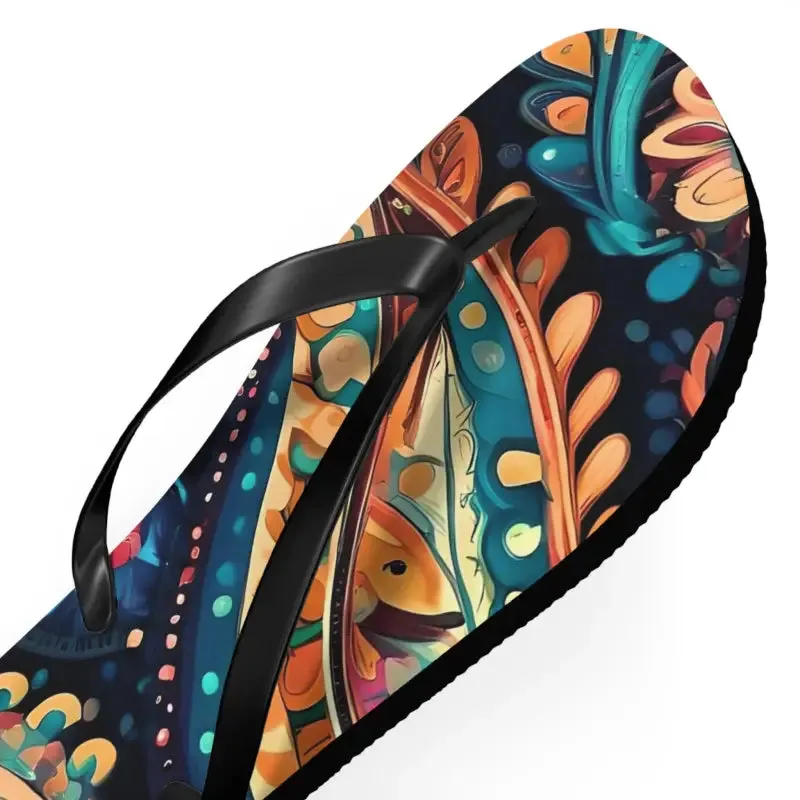 Rock Summer in Pink Paisley Unisex Flip Flops