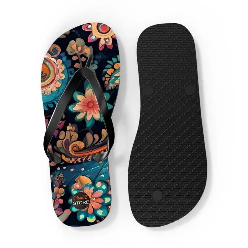 Rock Summer in Pink Paisley Unisex Flip Flops