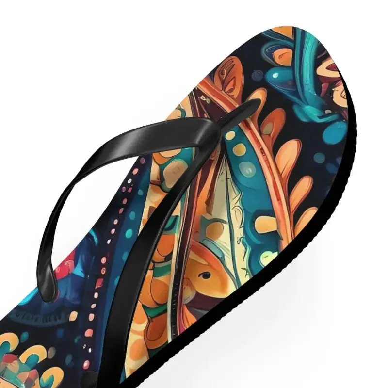 Rock Summer in Pink Paisley Unisex Flip Flops