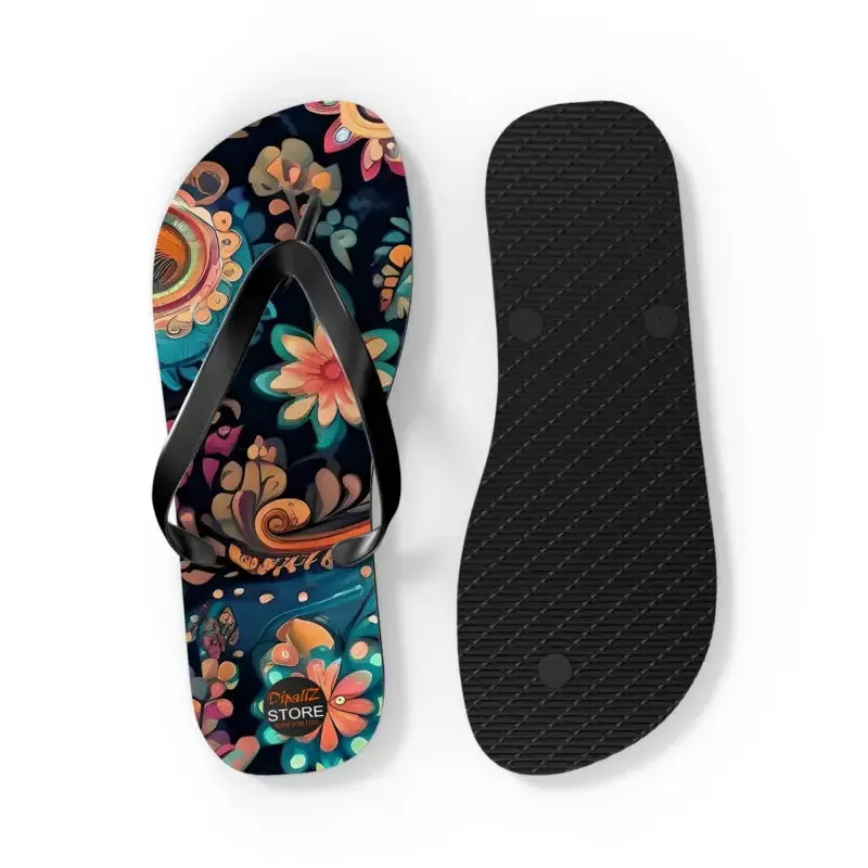 Rock Summer in Pink Paisley Unisex Flip Flops