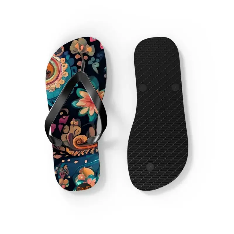 Rock Summer in Pink Paisley Unisex Flip Flops