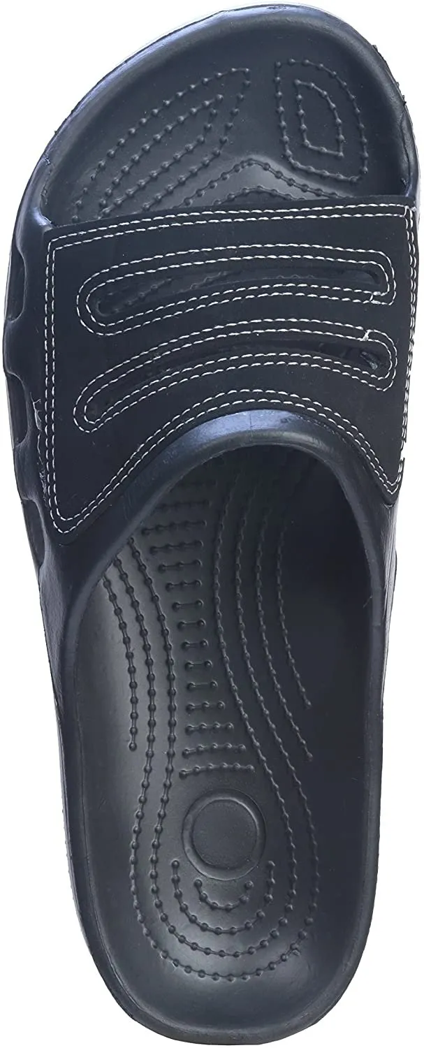 Roxoni Slide Sandals for Men | Open Toe Slip-On | Waterproof Rubber for Beach, Pool, Gym, Travel Wear
