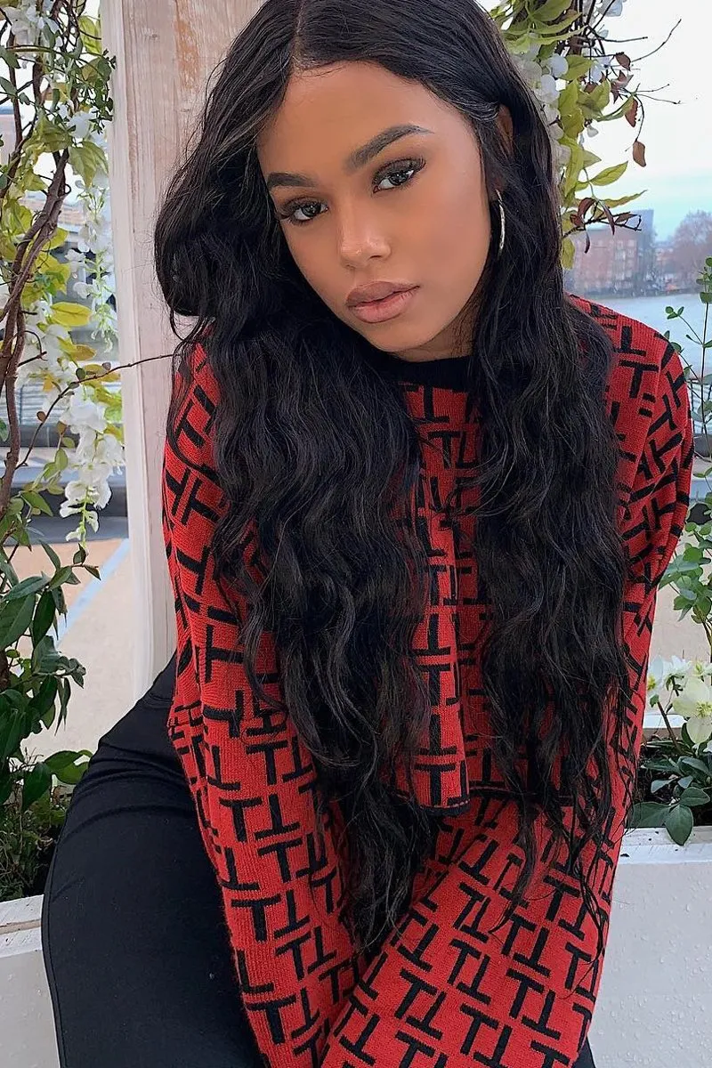 Rust Repeat Print Crop Jumper - Ryhanna
