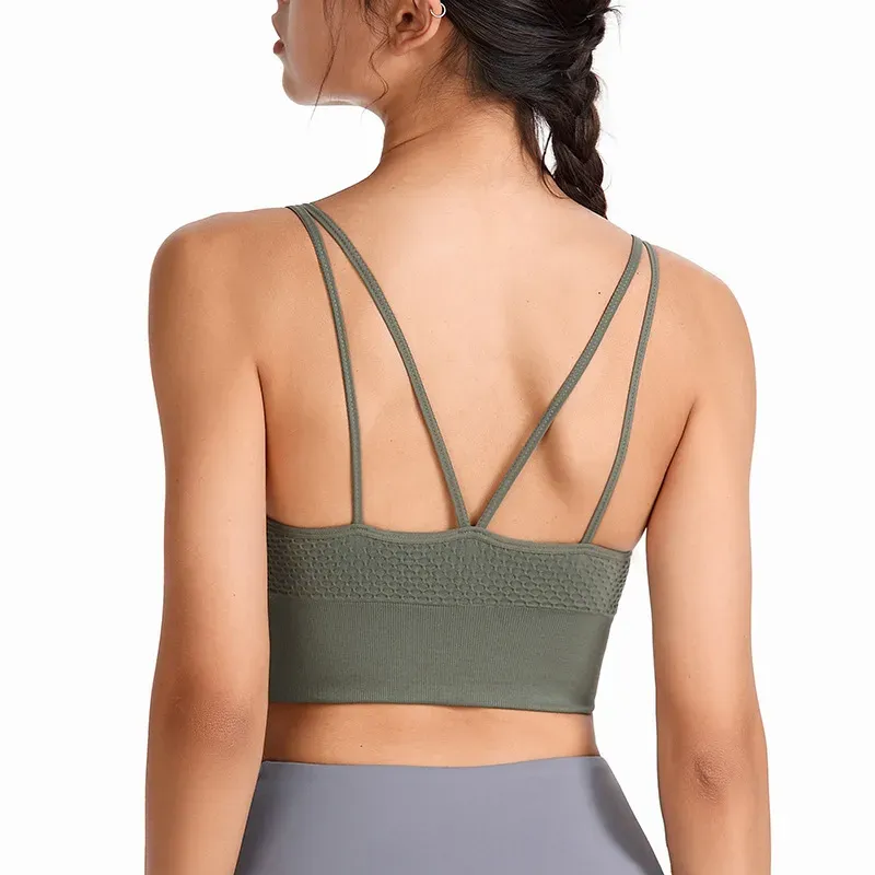 Ryn Seamless Ribbed Strappy Longline Sports Bra