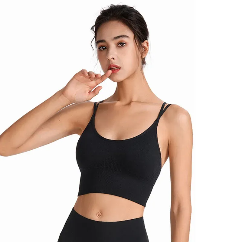 Ryn Seamless Ribbed Strappy Longline Sports Bra
