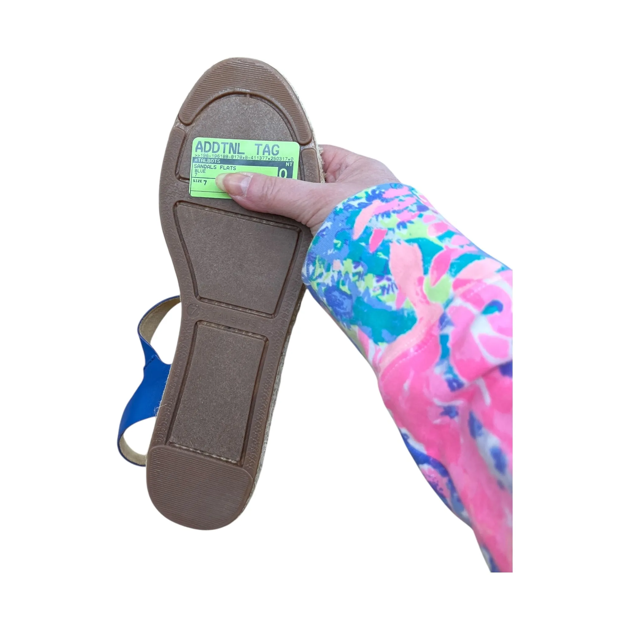 Sandals Flats By Talbots In Blue, Size:7