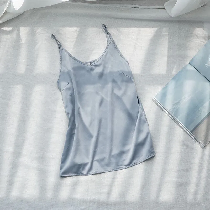 Satin Blue Top