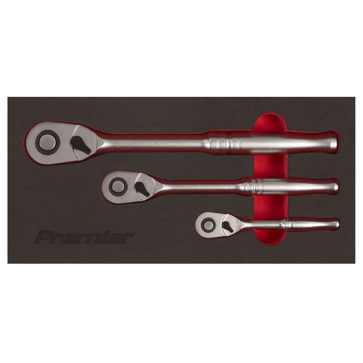 Sealey Premier Platinum Ratchet Wrench Set 3pc Pear-Head Flip Reverse - Premier Platinum