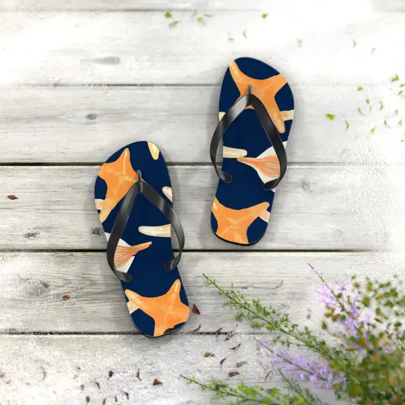 Seas the Day Unisex Starfish Flip Flops Summer Fun