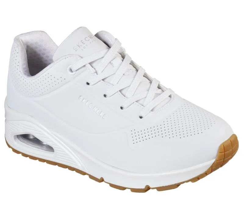Skechers 73690 Uno Stand On Air Walking-Sneakers für Damen in weiter Passform - Weiß