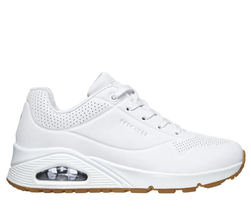 Skechers 73690 Uno Stand On Air Walking-Sneakers für Damen in weiter Passform - Weiß