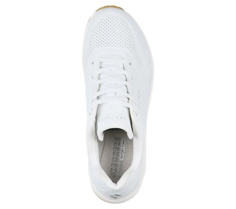 Skechers 73690 Uno Stand On Air Walking-Sneakers für Damen in weiter Passform - Weiß