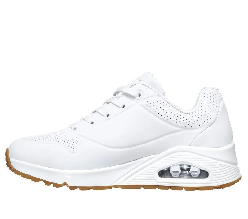 Skechers 73690 Uno Stand On Air Walking-Sneakers für Damen in weiter Passform - Weiß