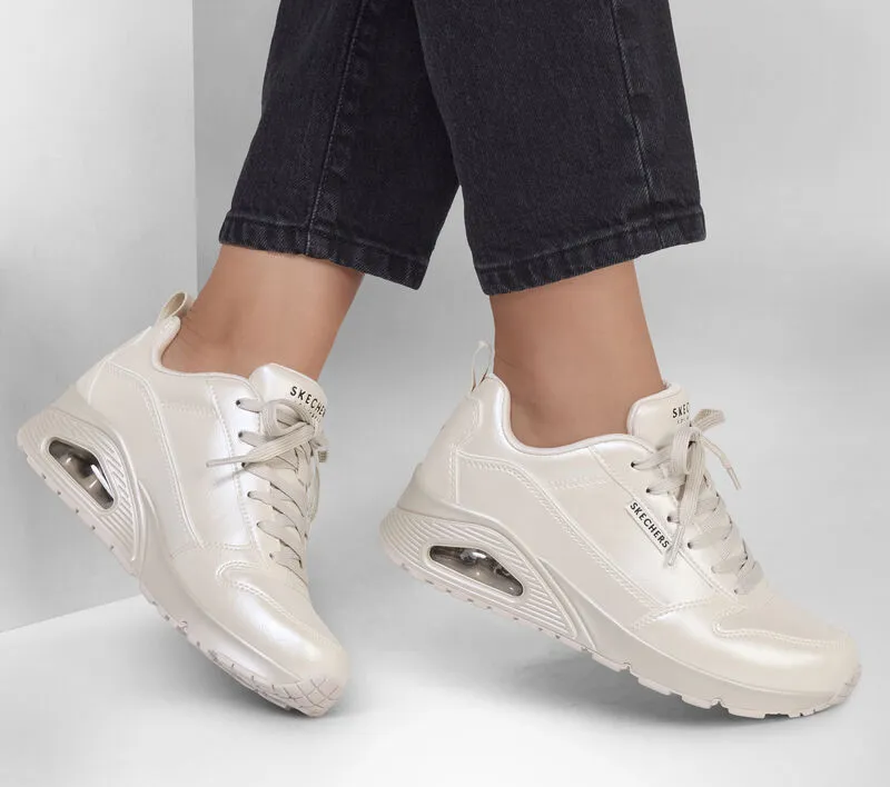 Skechers Uno - Galactic Gal Metallic Off White