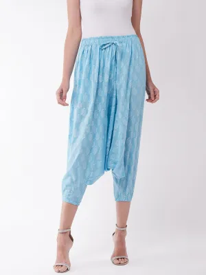 Sky Blue Block Print Harem