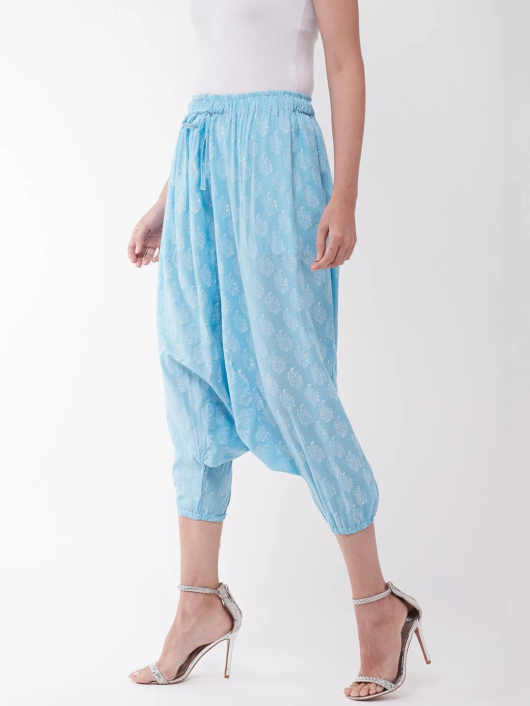 Sky Blue Block Print Harem