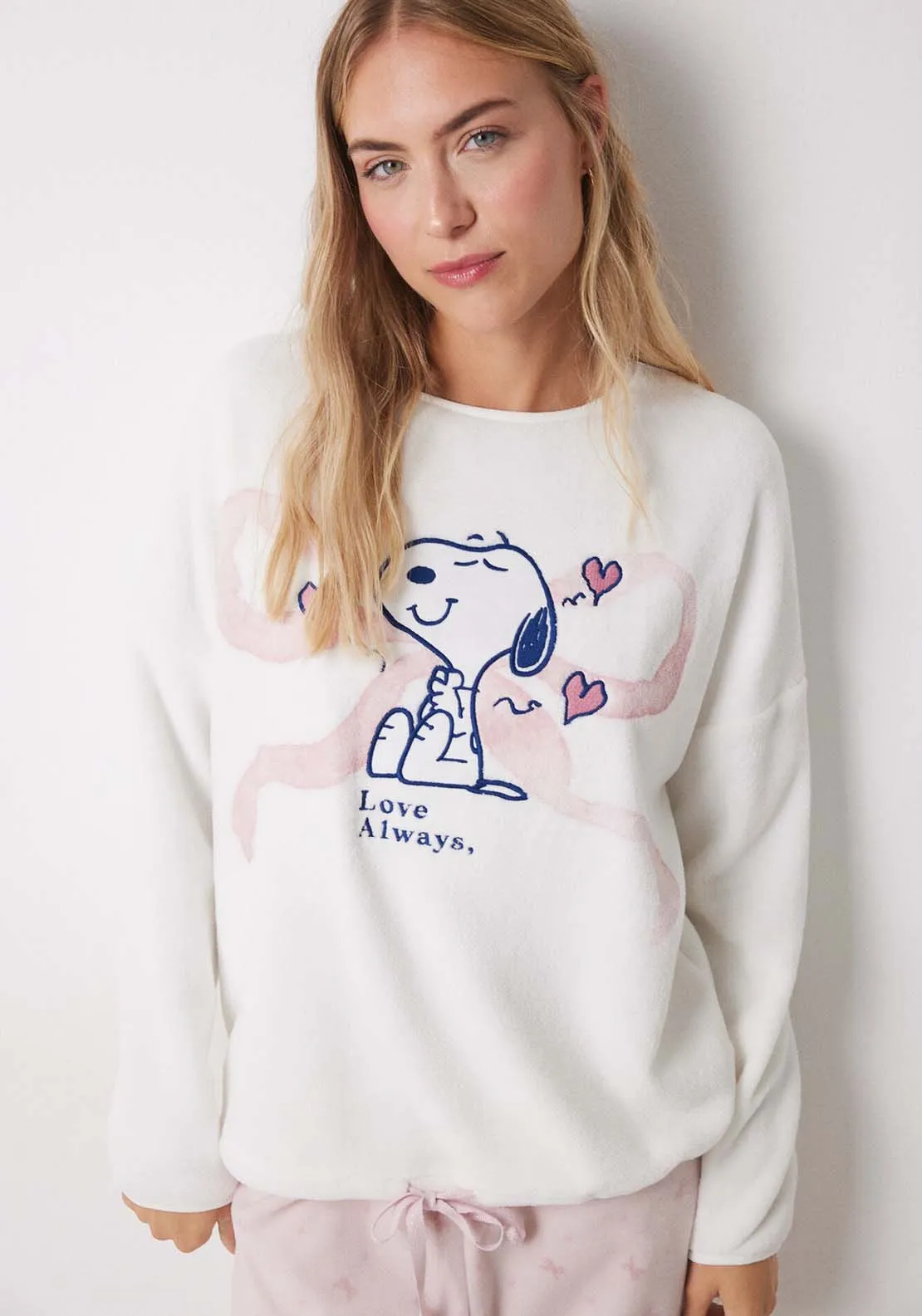 Snoopy Print Pyjama Set - Ivory