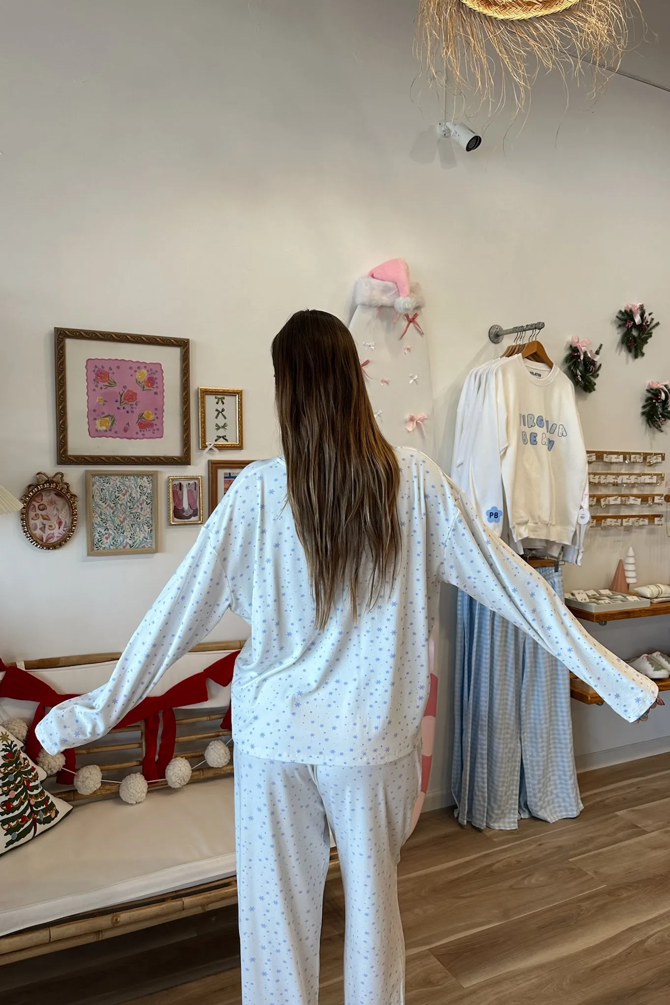 Snowflake Pajama Long Sleeve Top