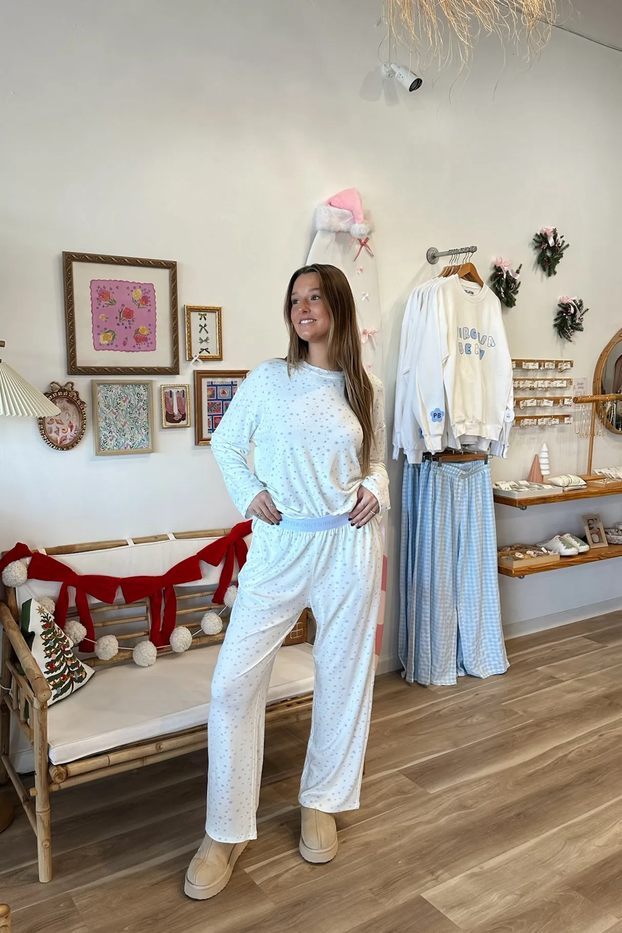Snowflake Pajama Long Sleeve Top