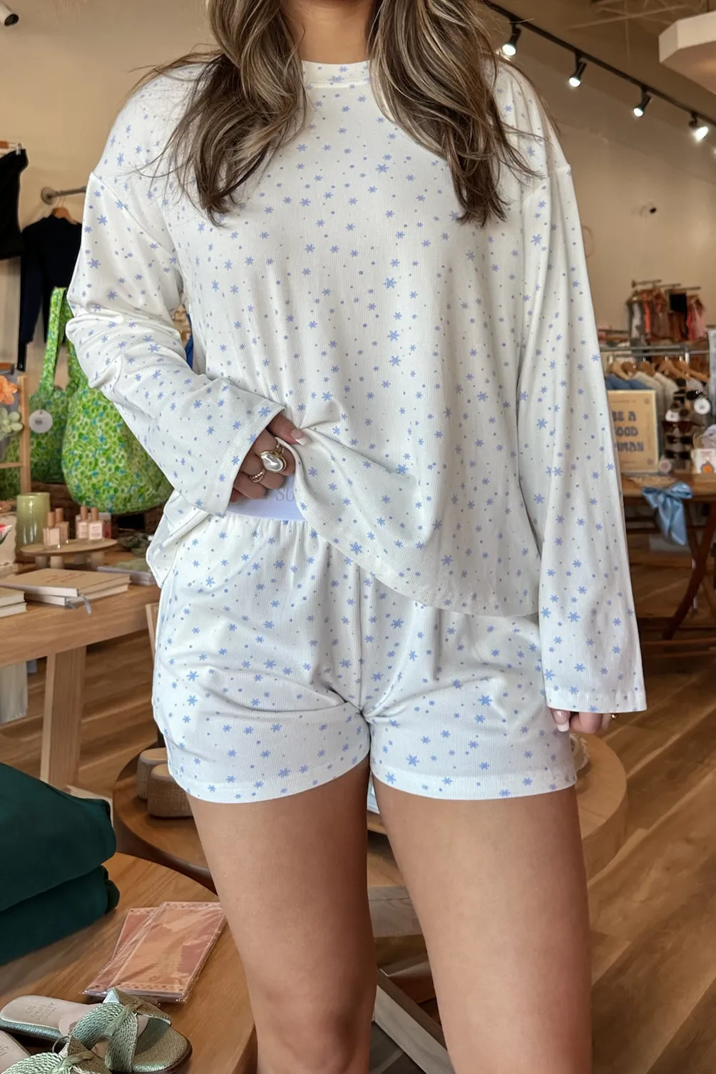 Snowflake Pajama Shorts