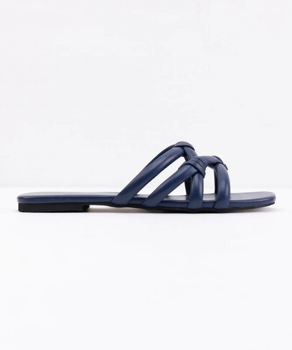 Square Toe Flats with Knot Detail