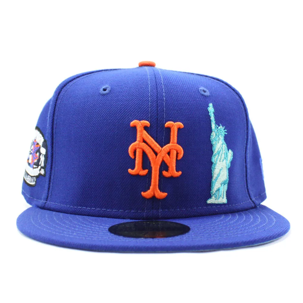 State of Liberty New York Mets SUBWAY SERIES YANKEE STADIUM New Era 59Fifty Fitted Hat (Blue Sky Blue Under Brim)