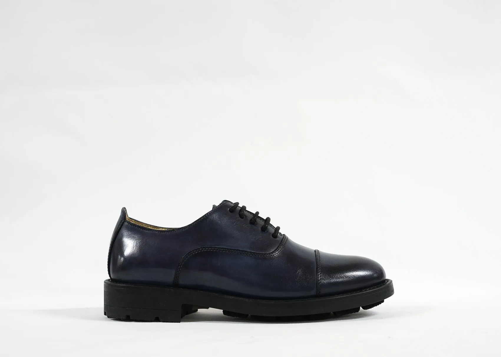 Stefano Stefani Women's Blue Leather Lace Up Shoe 8047  Special $190