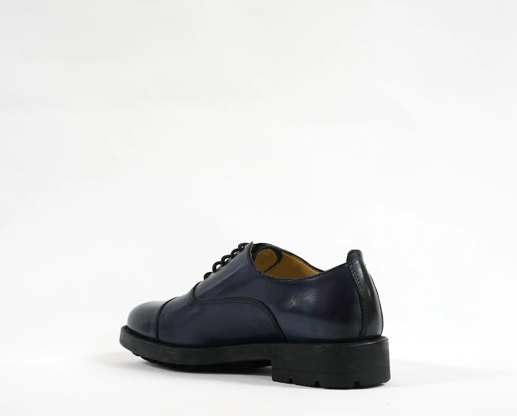 Stefano Stefani Women's Blue Leather Lace Up Shoe 8047  Special $190