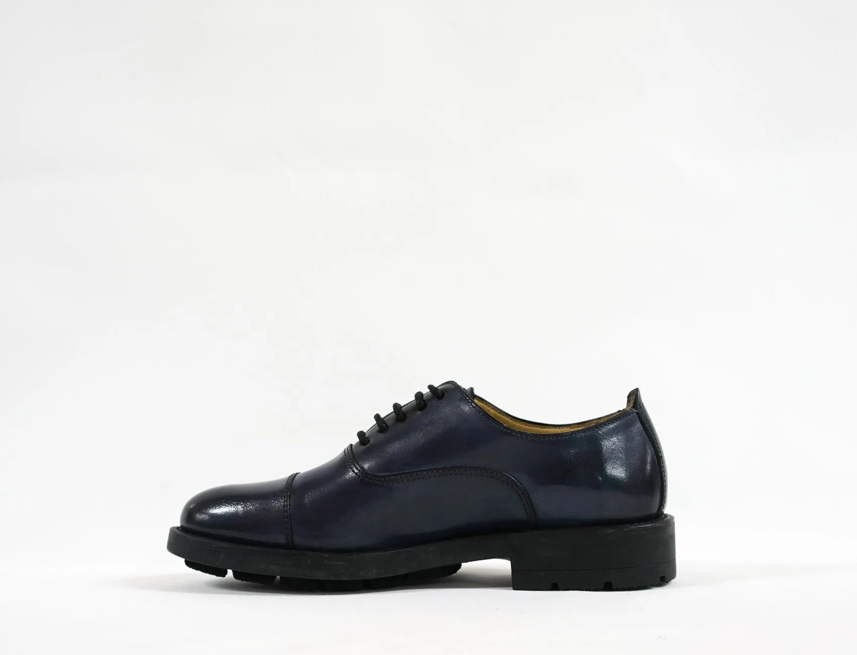 Stefano Stefani Women's Blue Leather Lace Up Shoe 8047  Special $190