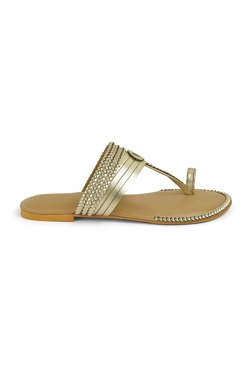 Strip Braid K Flats Pewter