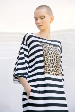 Striped Kaftan Dress, Plus Size Clothing, Avant Garde Clothing, Animal Print Dress, Pocket Dress, Beach Caftan Dress, Summer Robe Dress
