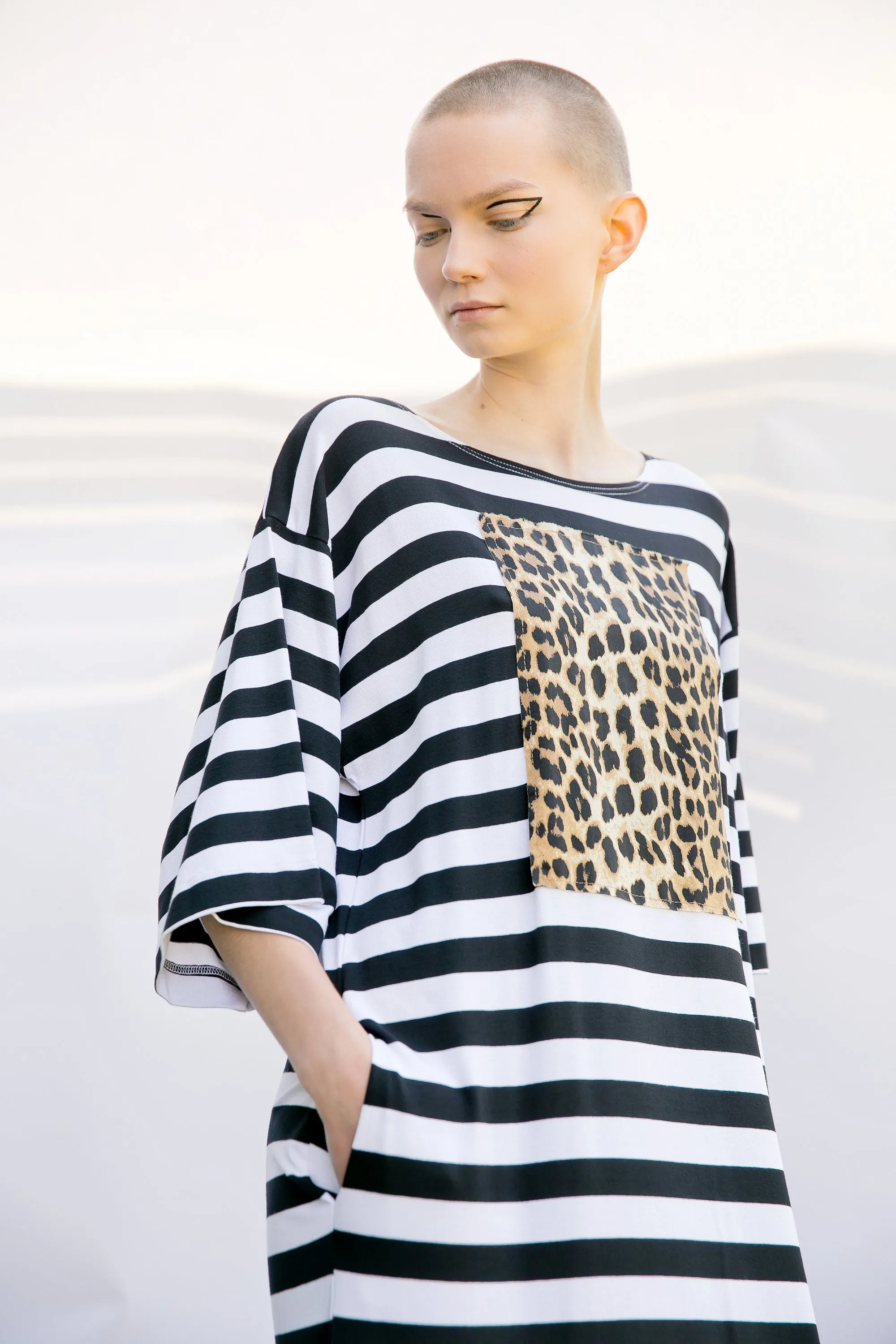 Striped Kaftan Dress, Plus Size Clothing, Avant Garde Clothing, Animal Print Dress, Pocket Dress, Beach Caftan Dress, Summer Robe Dress