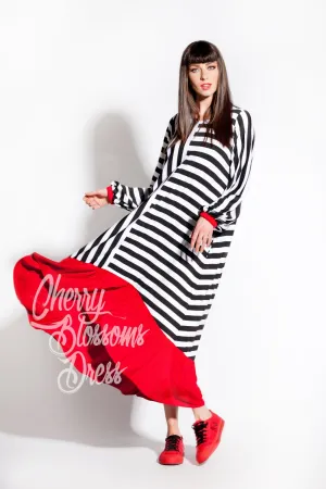 Striped Maxi dress/ Plus size dress/ Summer dress/ Maxi dress with sleeves/ Maxi dress summer/ Long sleeve dress/ Casual dress/ Day dress