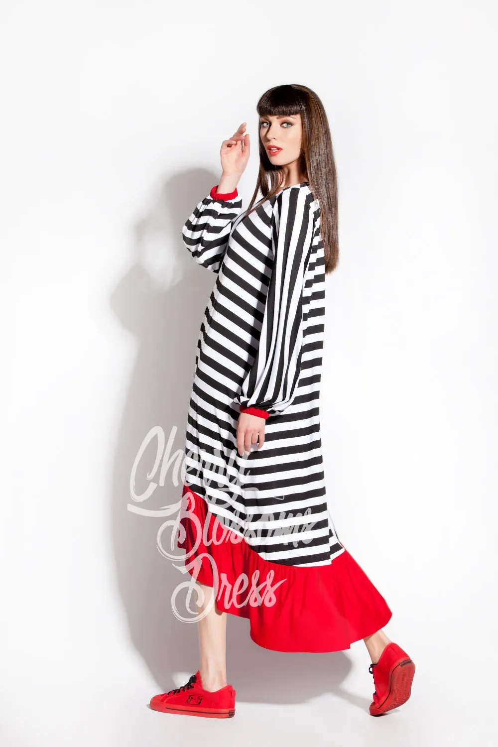 Striped Maxi dress/ Plus size dress/ Summer dress/ Maxi dress with sleeves/ Maxi dress summer/ Long sleeve dress/ Casual dress/ Day dress