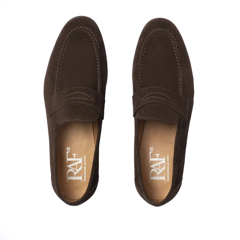 Suede Leather Loafers - Dark Brown