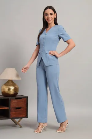 The Breezy Blazer Set, Denim Blue