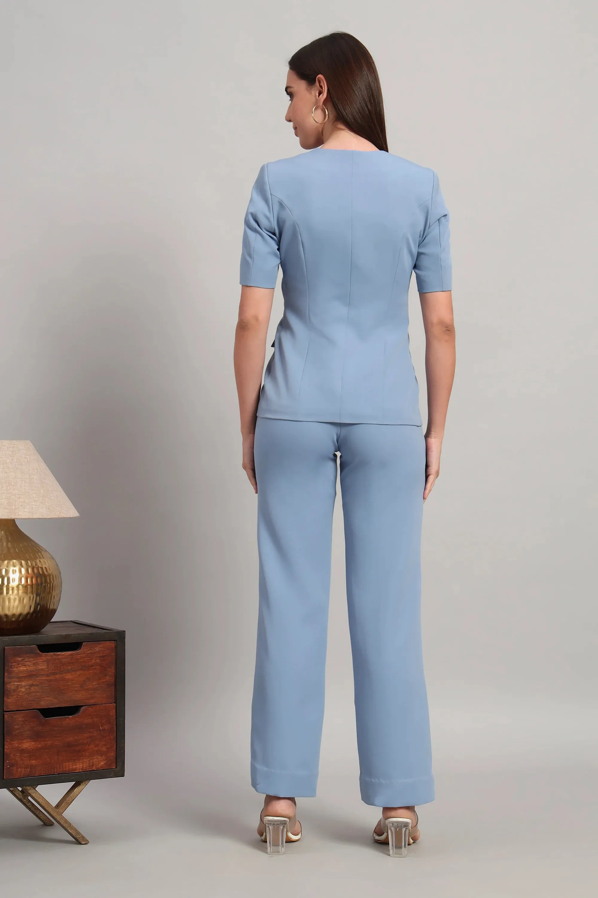 The Breezy Blazer Set, Denim Blue