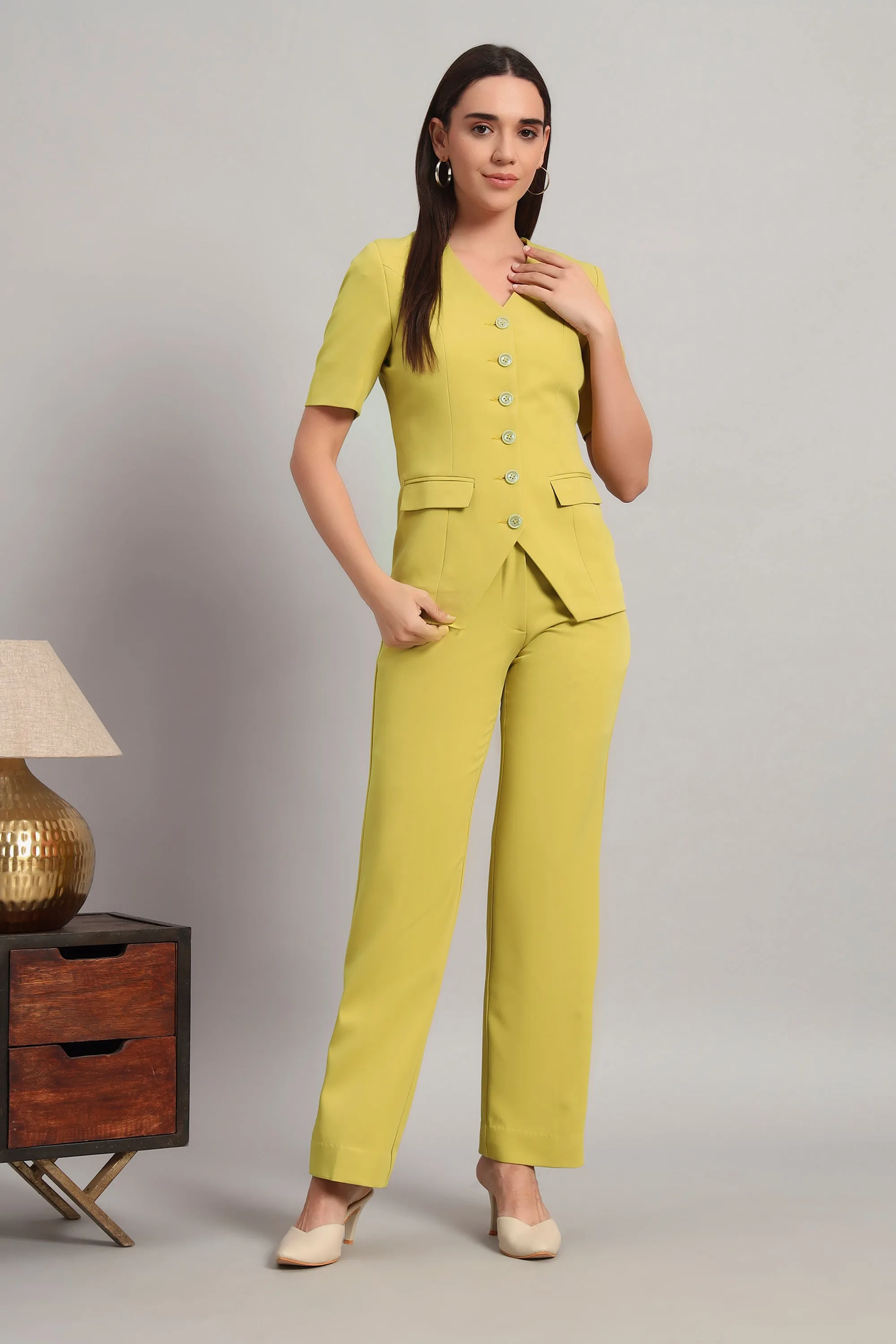 The Breezy Blazer Set, Lime Green