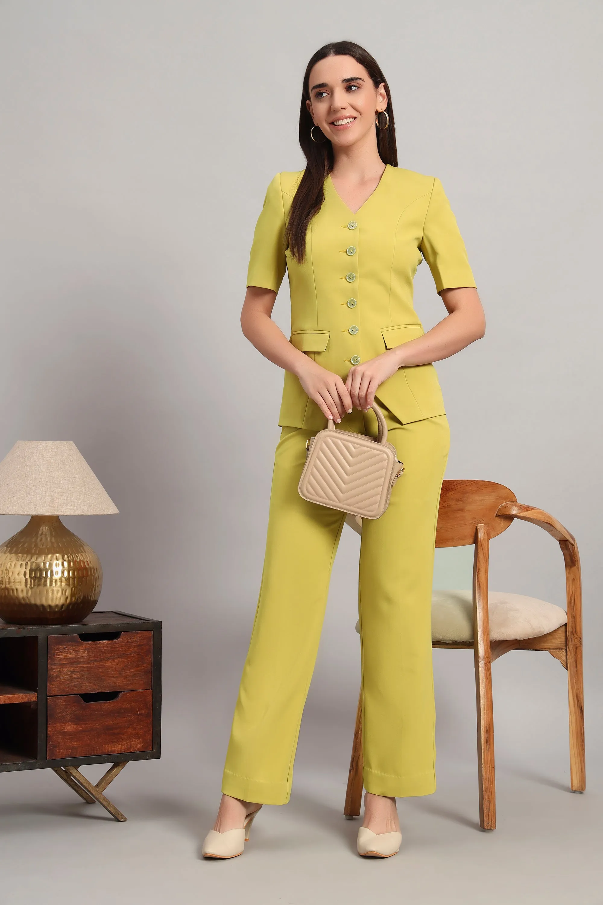 The Breezy Blazer Set, Lime Green