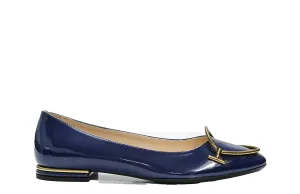 Tod's Women's Ink Patent Buckle Ballerina Flat BOAT50 - 40%OFF
