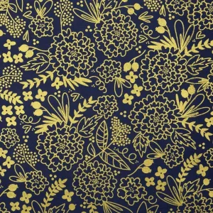 Trend Floral Navy in Sparkle Cotton by Riley Blake Designs