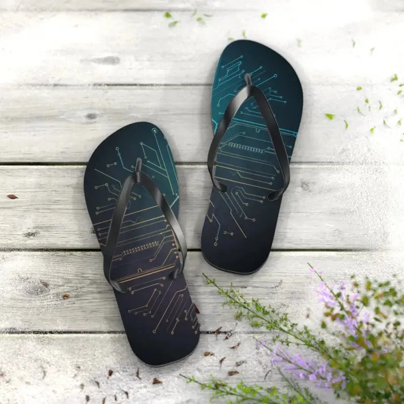 Trendy Circuit Pattern Flip Flops for Summer Style