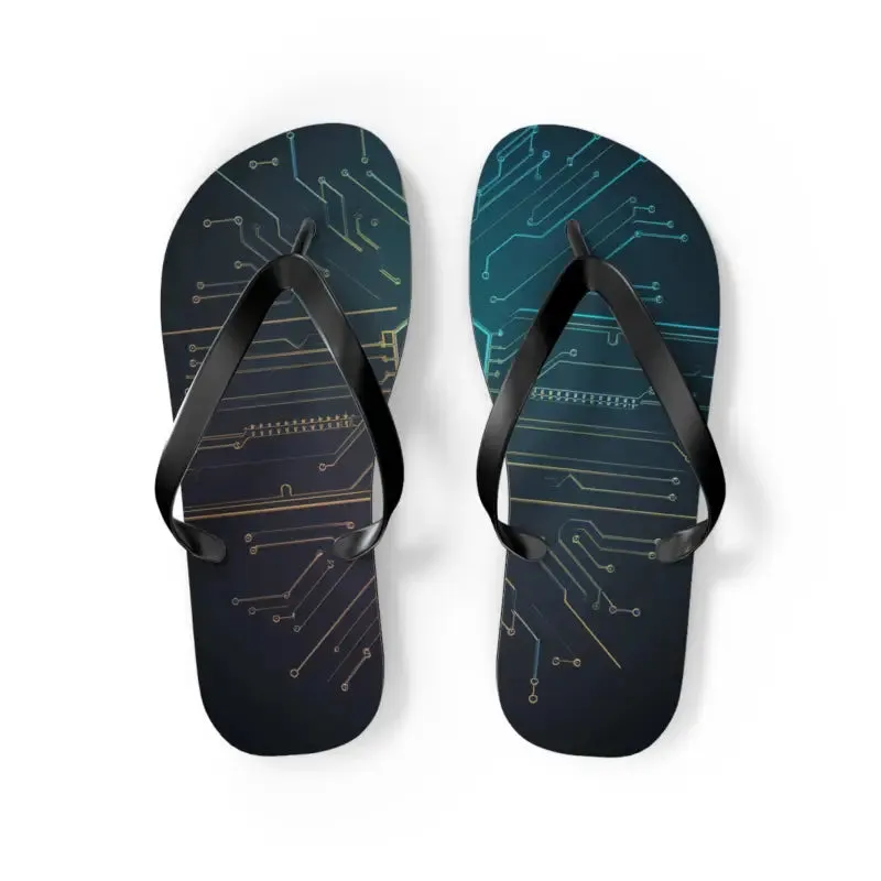 Trendy Circuit Pattern Flip Flops for Summer Style