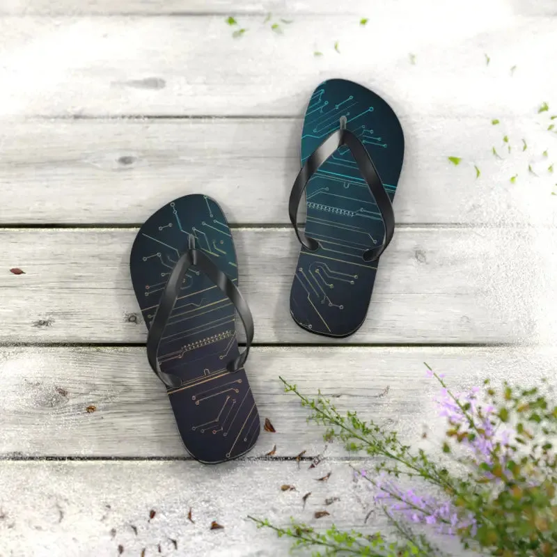 Trendy Circuit Pattern Flip Flops for Summer Style
