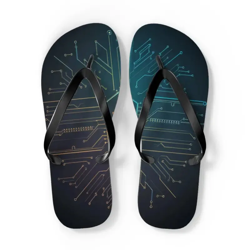 Trendy Circuit Pattern Flip Flops for Summer Style