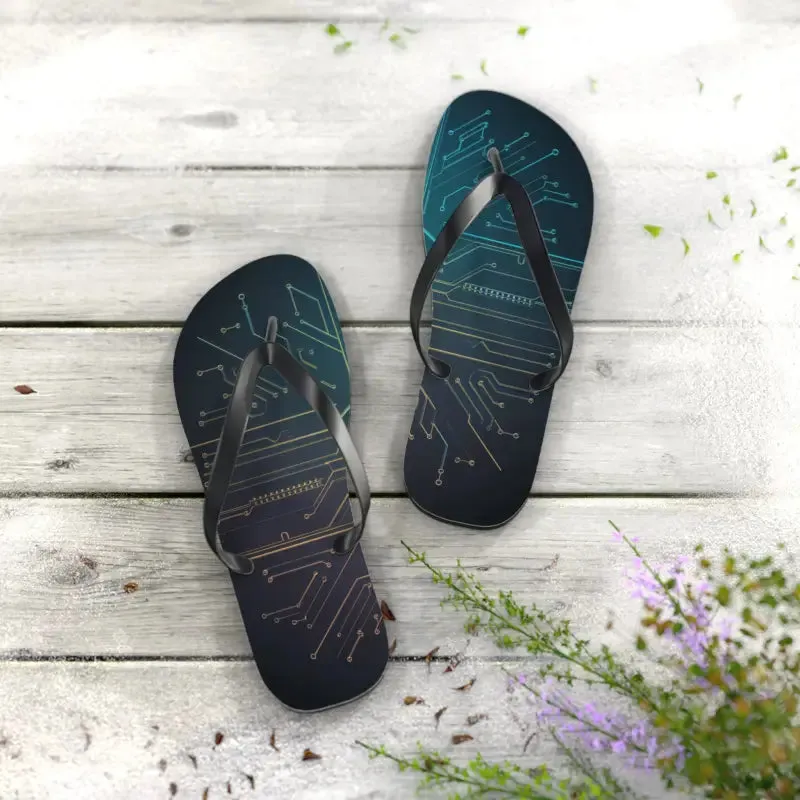 Trendy Circuit Pattern Flip Flops for Summer Style