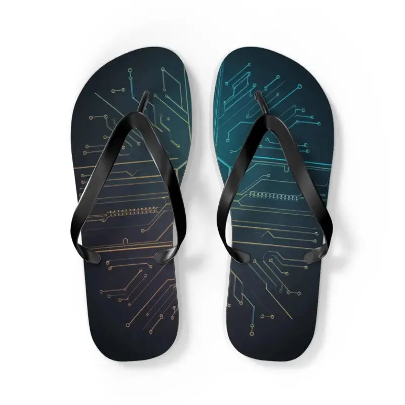 Trendy Circuit Pattern Flip Flops for Summer Style